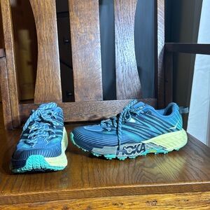 Hoka Teal and Navy Athletic Shoes